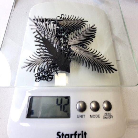 Black and White Spike Pendant or Leaf Motif Necklace - Picture 16 of 16